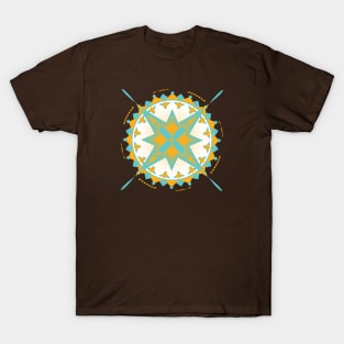 Mandala turquoise and yellow decoration T-Shirt